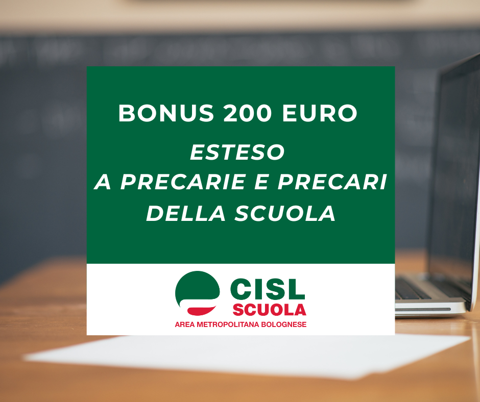 Precari della scuola e Bonus 200 euro